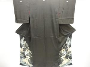 アンティーク　錦紗花鳥模様刺繍留袖